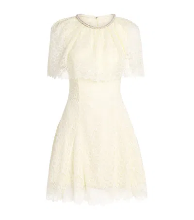 Self-portrait Lace Cape Mini Dress In Nude