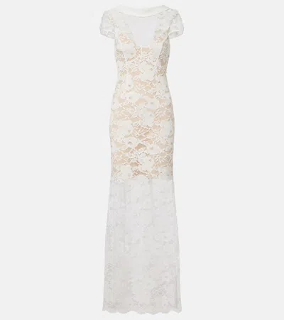Self-portrait Lace Gown In White