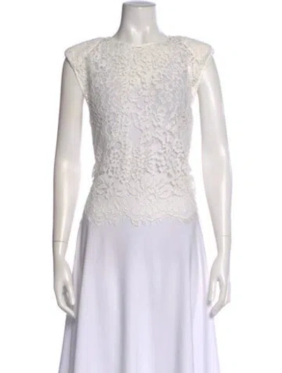 Pre-owned Self-portrait Lace Lace Pattern Blouse In White