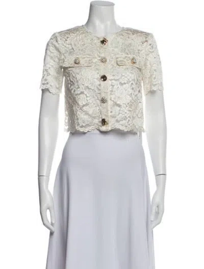 Pre-owned Self-portrait Lace Lace Pattern Jacket W/ Tags In Neutral