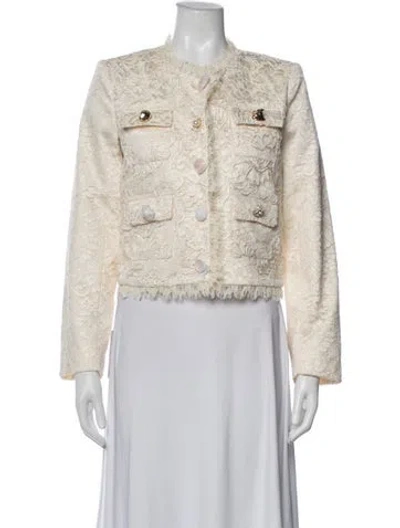 Pre-owned Self-portrait Lace Lace Pattern Jacket W/ Tags In Neutrals