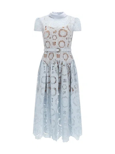 Self-portrait Lace Midi Dress In Blue