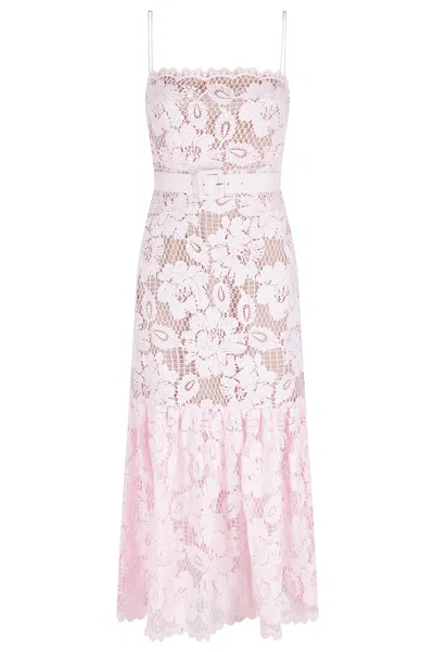 Self-portrait Lace Midi Dress In Multi