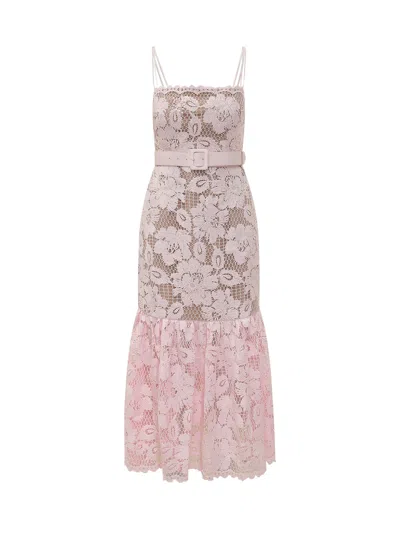 Self-portrait Lace Midi Dress In Pink