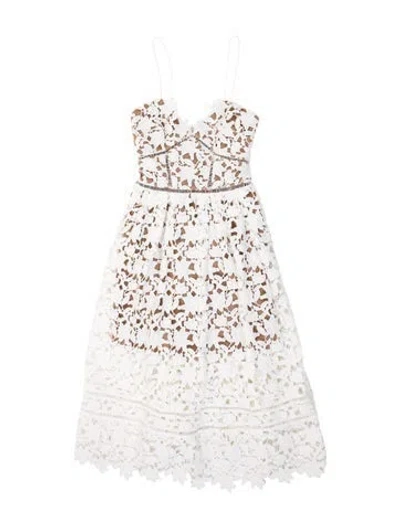 Pre-owned Self-portrait Lace Midi Length Dress In White