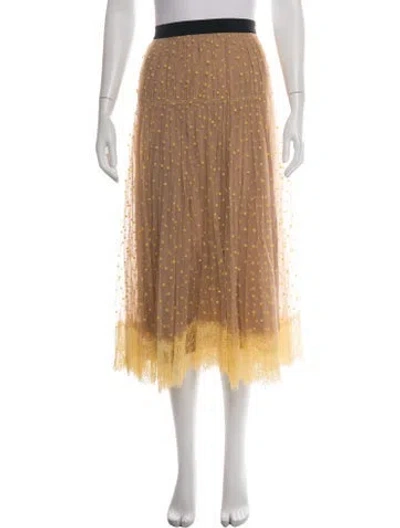 Pre-owned Self-portrait Lace Midi Length Skirt In Pink