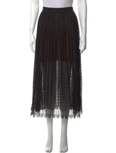 Pre-owned Self-portrait Lace Midi Length Skirt W/ Tags In Black