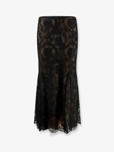 Self-portrait Lace Midi Skirt In Black