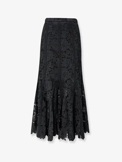 Self-portrait Lace Midi Skirt In Black