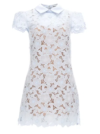 Self-portrait Lace Mini Dress In Light Blue