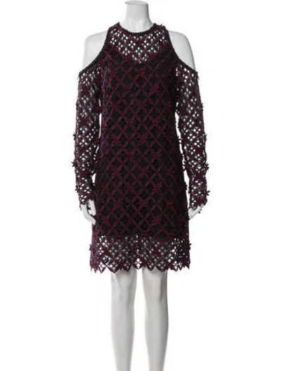 Pre-owned Self-portrait Lace Mini Dress In Blue/red