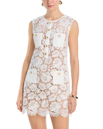 Self-portrait Lace Mini Dress - Exclusive In White