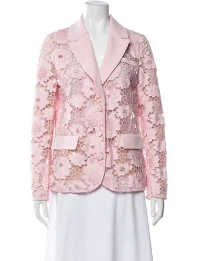 Pre-owned Self-portrait Lace Pattern Blazer In Pink