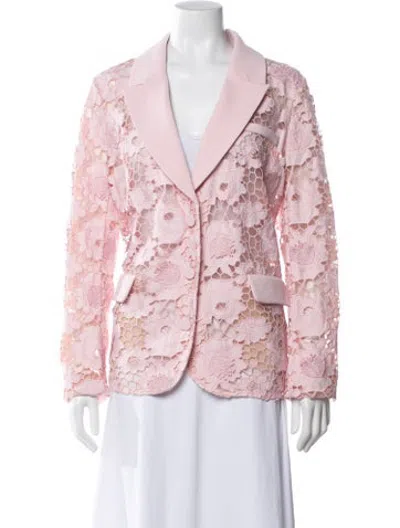 Pre-owned Self-portrait Lace Pattern Blazer W/ Tags In Pink