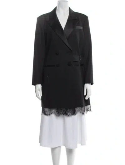 Pre-owned Self-portrait Lace Pattern Coat In Black