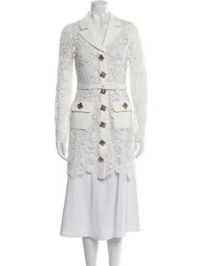 Pre-owned Self-portrait Lace Pattern Evening Jacket In White