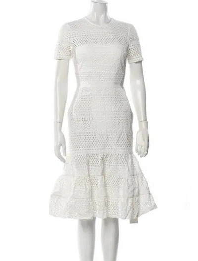 Pre-owned Self-portrait Lace Pattern Knee-length Dress In Neutral