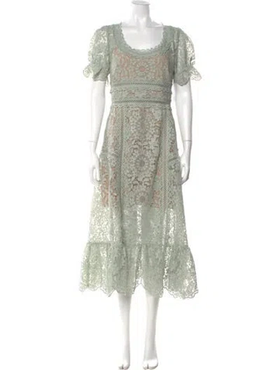 Pre-owned Self-portrait Lace Pattern Long Dress In Multi