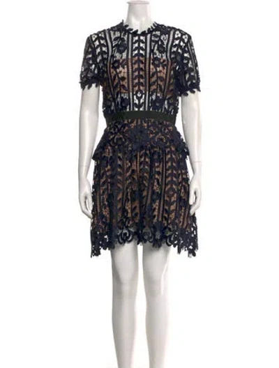 Pre-owned Self-portrait Lace Pattern Mini Dress