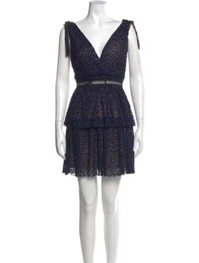 Pre-owned Self-portrait Lace Pattern Mini Dress