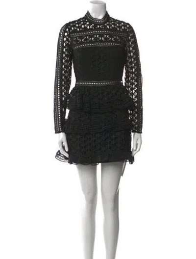 Pre-owned Self-portrait Lace Pattern Mini Dress In Multi