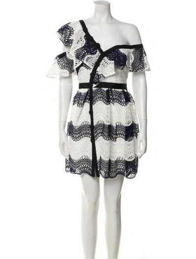 Pre-owned Self-portrait Lace Pattern Mini Dress W/ Tags In Multi