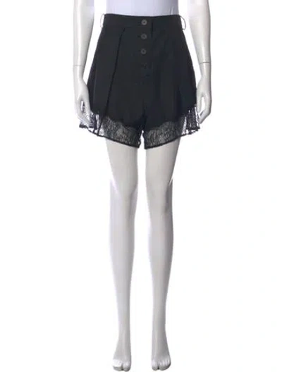 Pre-owned Self-portrait Lace Pattern Mini Shorts In Black