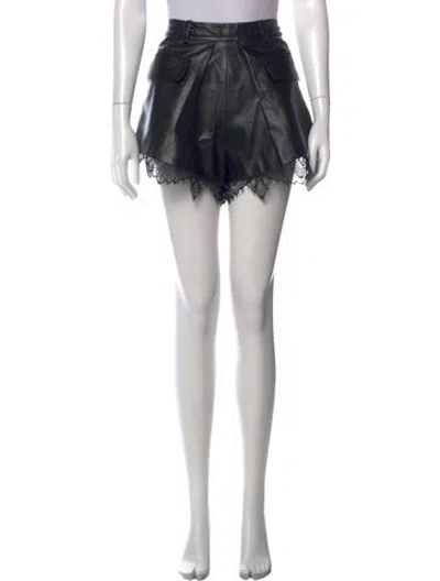 Pre-owned Self-portrait Lace Pattern Mini Shorts In Black