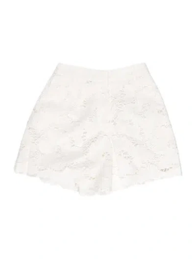 Pre-owned Self-portrait Lace Pattern Mini Shorts In White