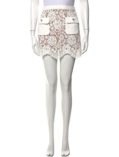 Pre-owned Self-portrait Lace Pattern Mini Skirt In Multi