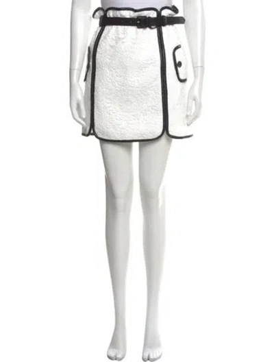 Pre-owned Self-portrait Lace Pattern Mini Skirt In Neutral