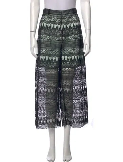 Pre-owned Self-portrait Lace Pattern Wide Leg Pants W/ Tags In Multi