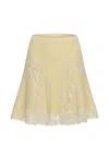 Self-portrait Chic Pointelle Knit Mini Skirt In Yellow