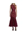 Self-portrait Fitted Guipure Lace Midi Dress With Removable Belt In Brown