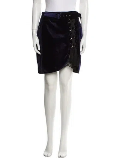 Pre-owned Self-portrait Lace Trim Embellishment Mini Skirt In Black