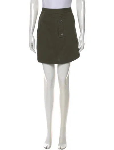 Pre-owned Self-portrait Lace Trim Embellishment Mini Skirt In Green