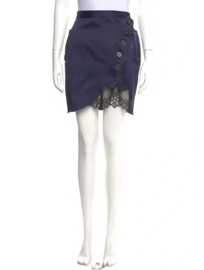 Pre-owned Self-portrait Lace Trim Embellishment Mini Skirt In Multi