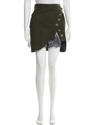 Pre-owned Self-portrait Lace Trim Embellishment Mini Skirt In Multi