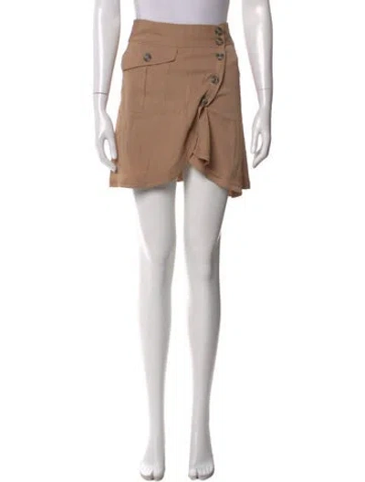 Pre-owned Self-portrait Lace Trim Embellishment Mini Skirt In Neutral