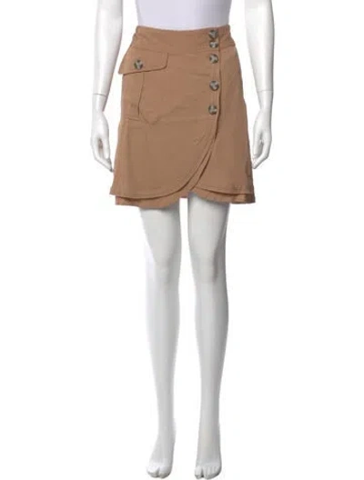 Pre-owned Self-portrait Lace Trim Embellishment Mini Skirt In Neutral