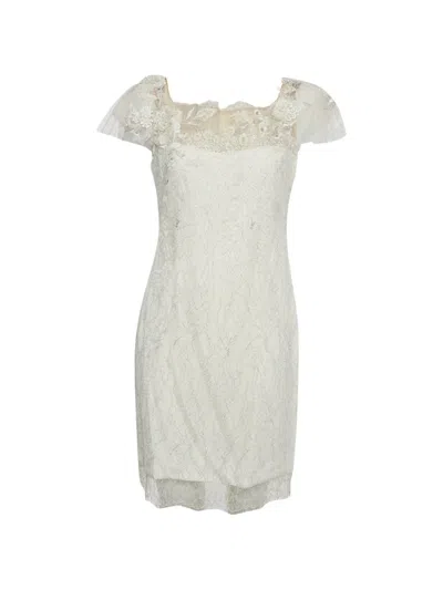 Pre-owned Self-portrait Laced Mini Dress In White