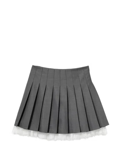 Self-portrait Self Portrait Pleated Miniskirt In Gray