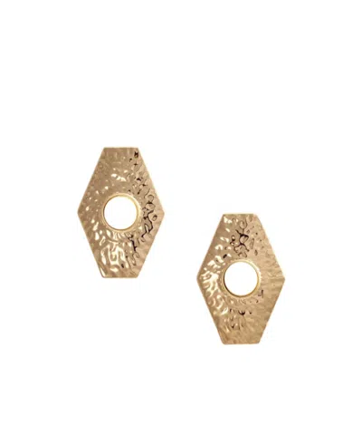 Self-portrait Large Hammered Gold Pearl Earrings In Blue