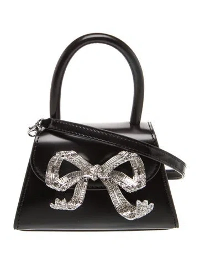 Pre-owned Self-portrait Leather Evening Bag In Black