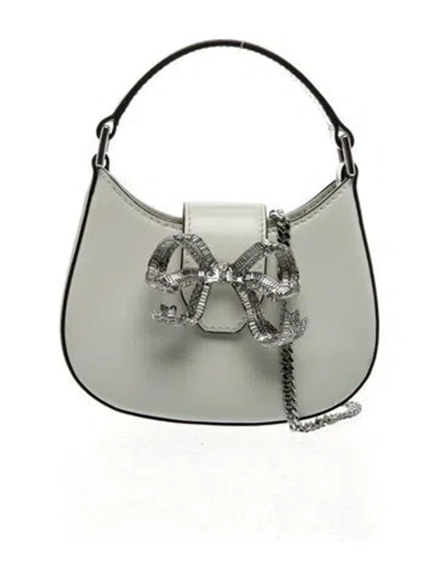 Pre-owned Self-portrait Leather Hobo In Gray