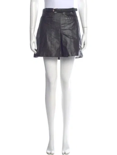 Pre-owned Self-portrait Leather Mini Skirt W/ Tags In Black