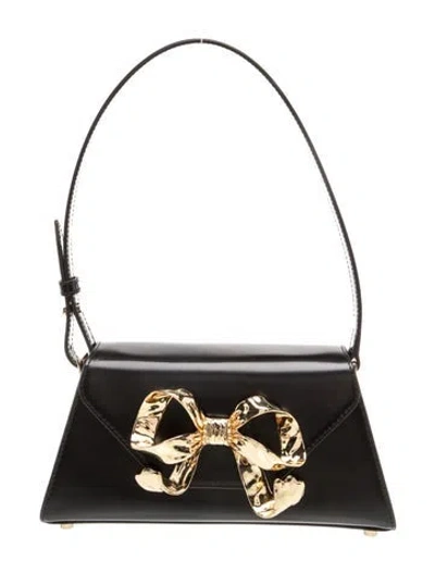Pre-owned Self-portrait Leather Shoulder Bag In Black