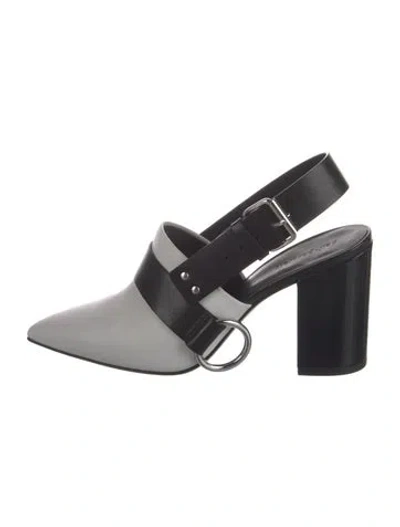 Pre-owned Self-portrait Leather Slingback Pumps In Black