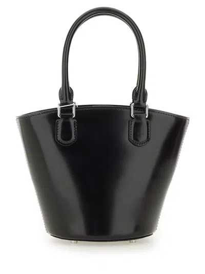 Self-portrait Leather Tote Bag With Charm In Pattern