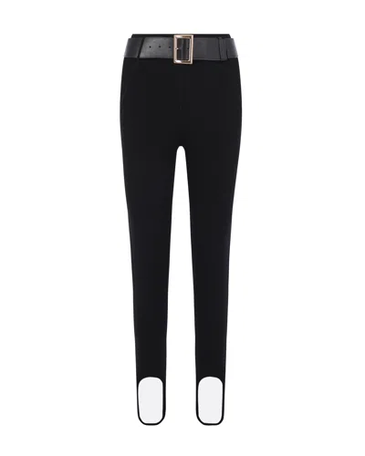 Self-portrait Leggings Con Staffe Black